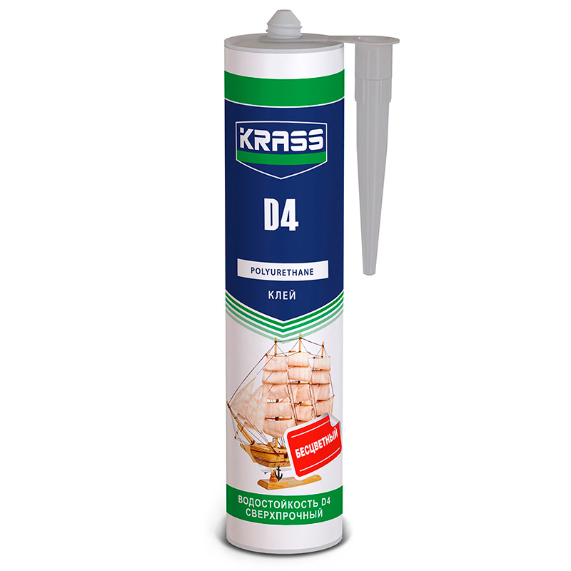 Клей KRASS полиуретановый D4 Бесцветный
