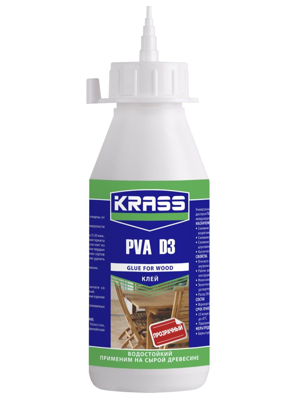Клей KRASS водостойкий PVA D3 для древесины