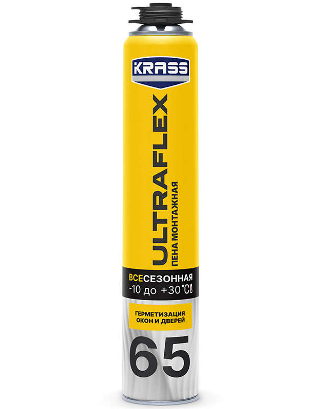 Пена монтажная KRASS ULTRAFLEX 65 Пистолетная Всесезонная