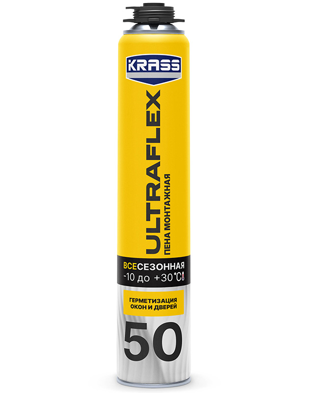 Пена монтажная KRASS ULTRAFLEX 50 Пистолетная Всесезонная