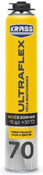 Пена монтажная KRASS ULTRAFLEX 70 Пистолетная Всесезонная