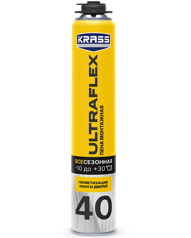 Пена монтажная KRASS ULTRAFLEX 40 Пистолетная Всесезонная